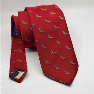 VTG Hathaway for Lord & Taylor Silk Tie Red Pheasant Motif